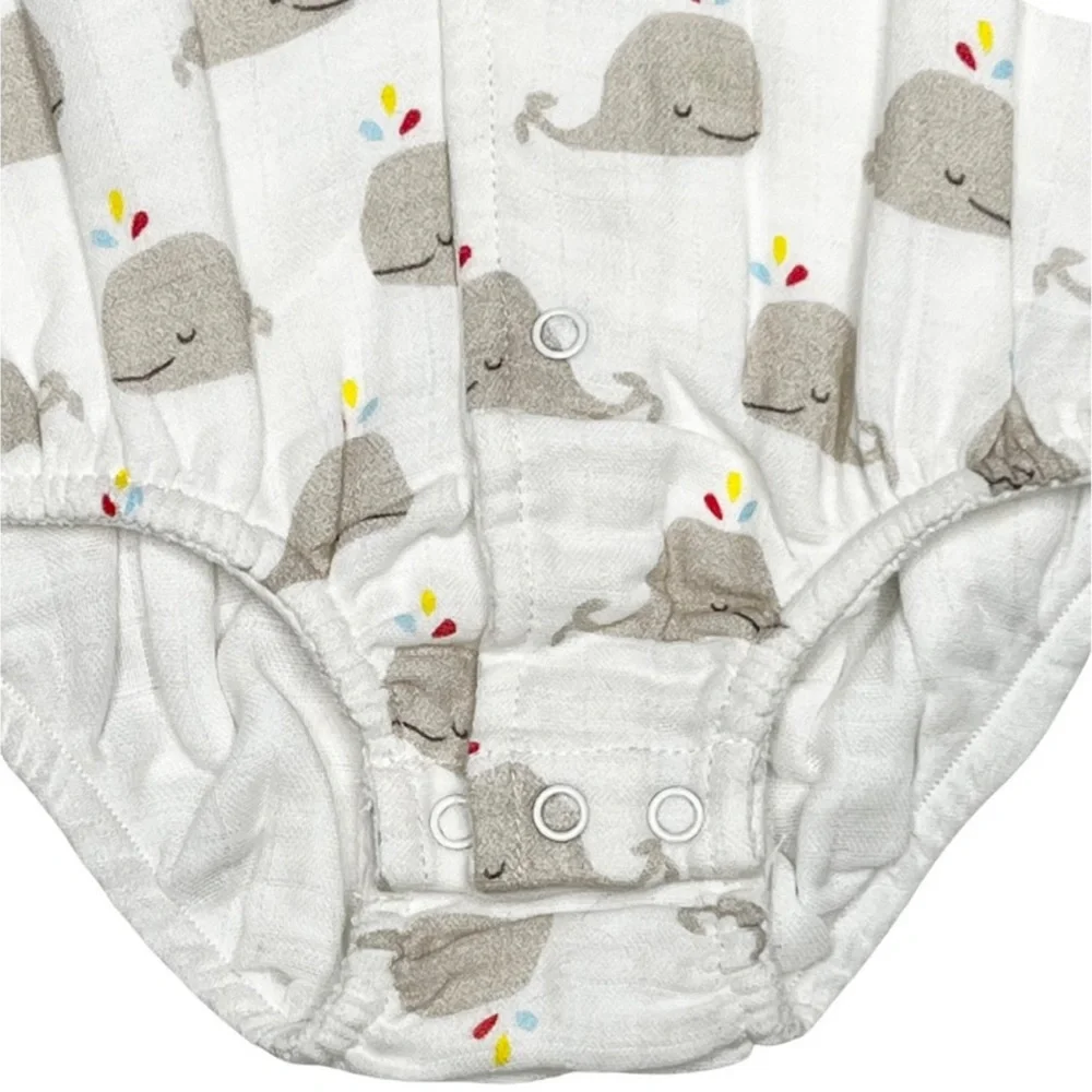 Frugi Elowen Muslin Romper‎ - Rainbow Whales